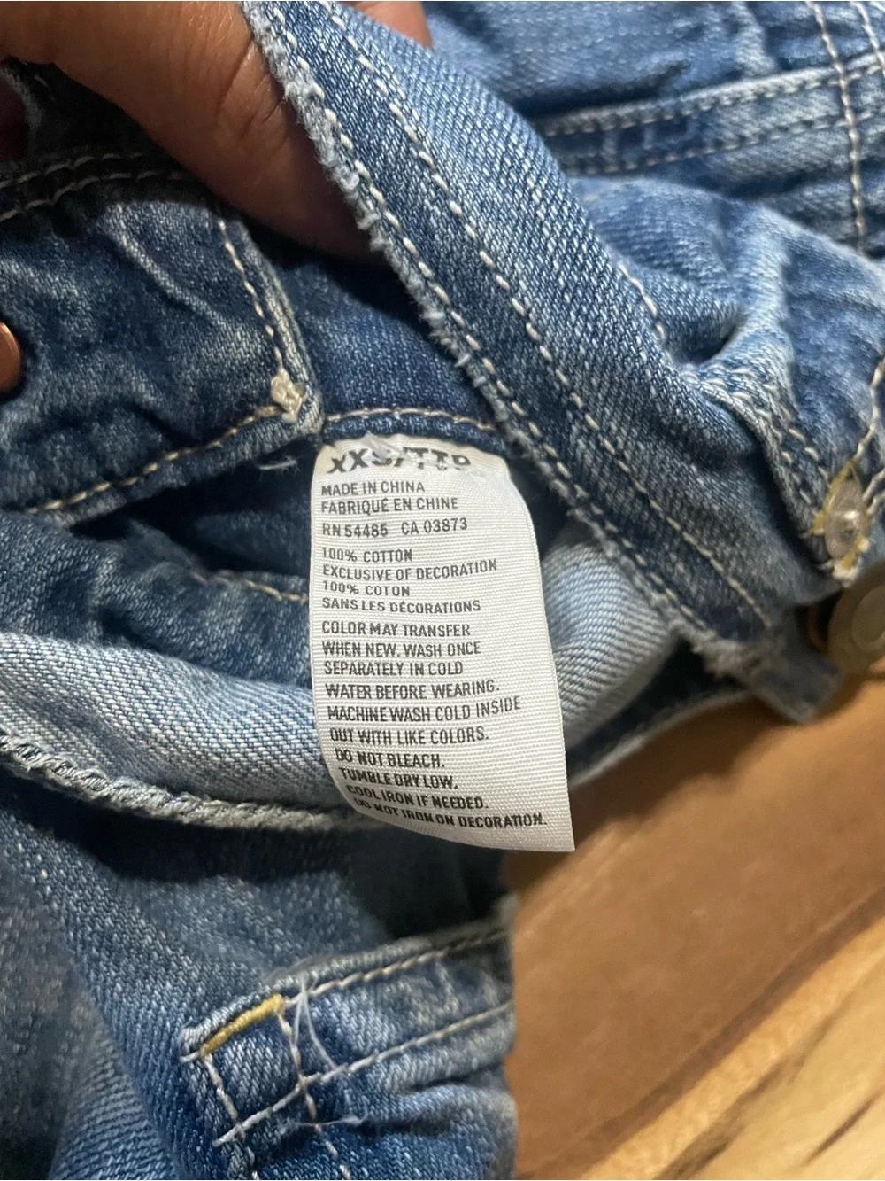 Y2K American Eagle Short Denim Overalls Blue Frayed Hem Size XXS
